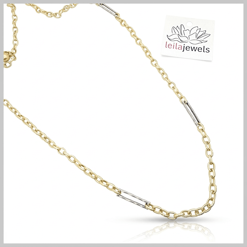 Lago 2 - tone Necklace - Leila Jewels