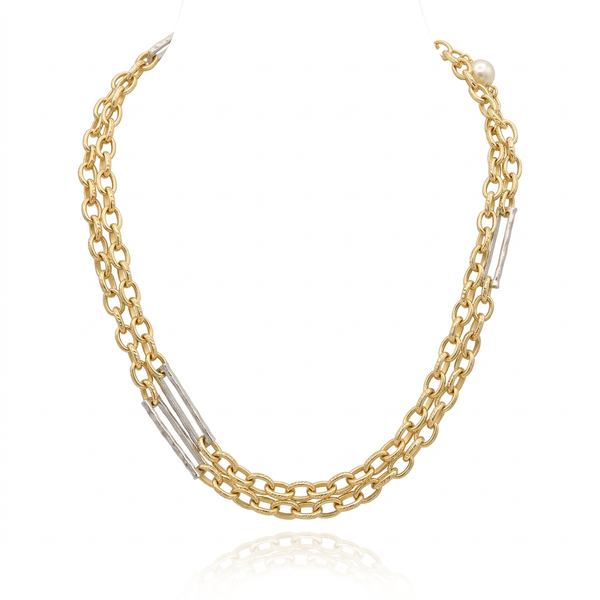 Lago 2 - tone Necklace - Leila Jewels