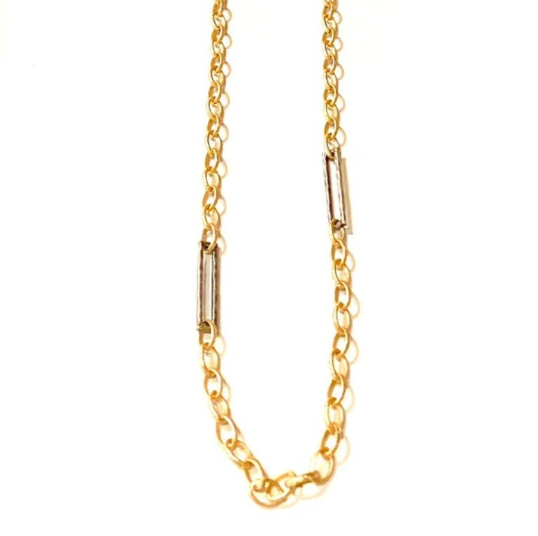 Lago 2 - tone Necklace - Leila Jewels