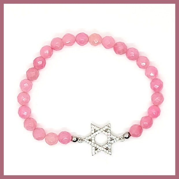 pink pave star of david bracelet leila jewels