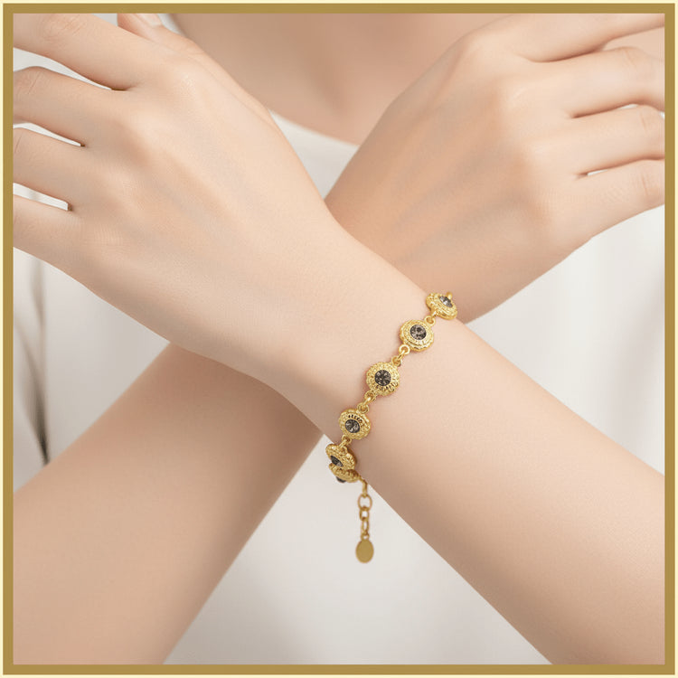 Crystal Flower Bracelet - Leila Jewels