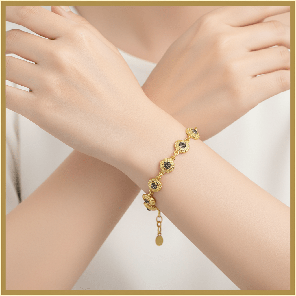 Crystal Flower Bracelet - Leila Jewels