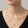 Double Chain Necklace with Crystal Drops - Leila Jewels