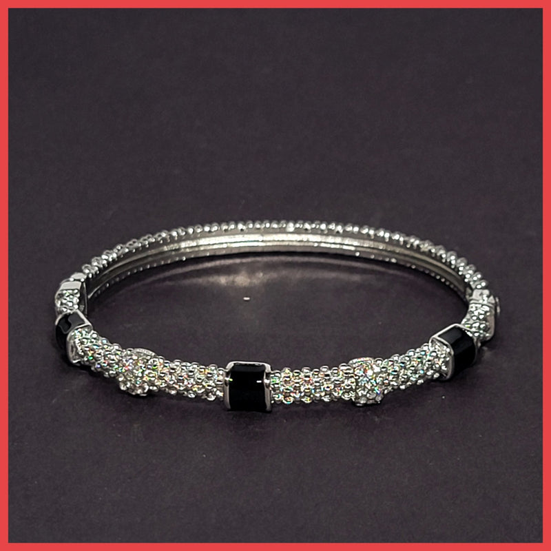 Caviar Enamel Station Bangle - Leila Jewels