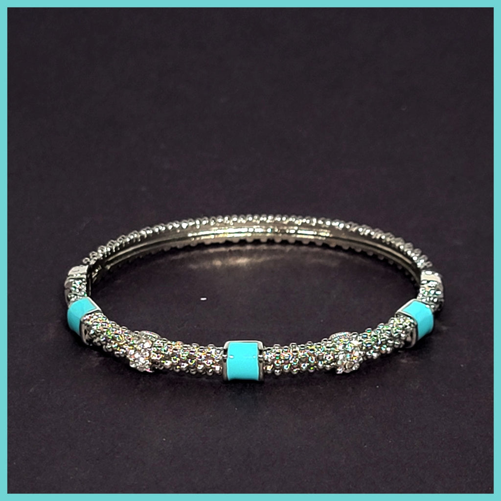Caviar Enamel Station Bangle - Leila Jewels