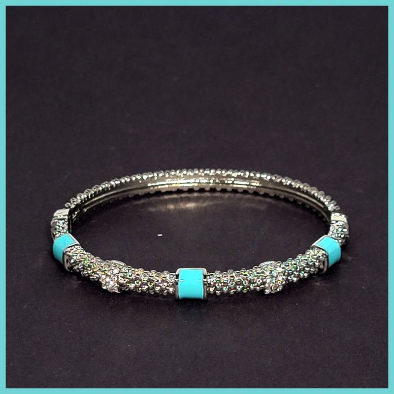 Caviar Enamel Station Bangle - Leila Jewels