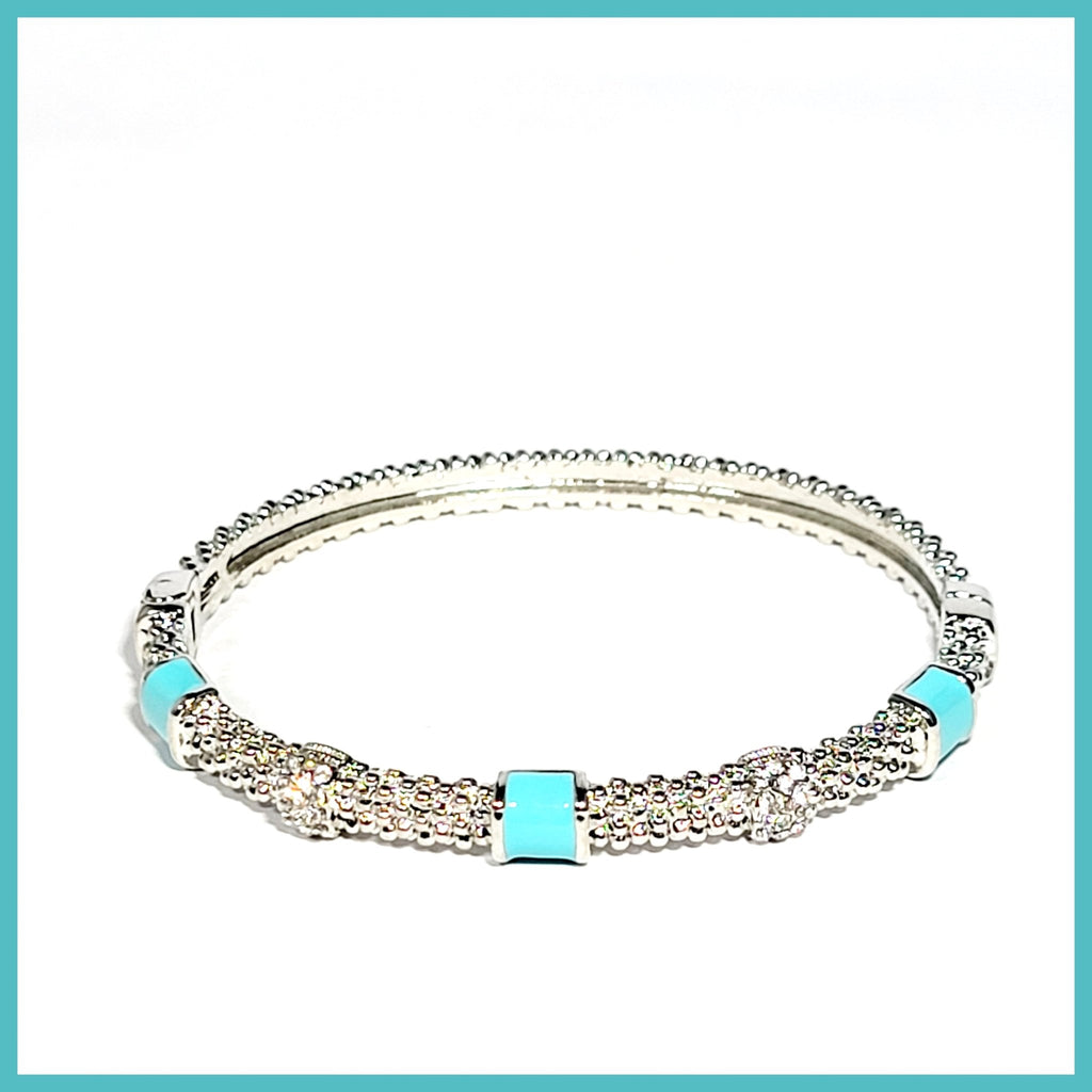 Caviar Enamel Station Bangle - Leila Jewels