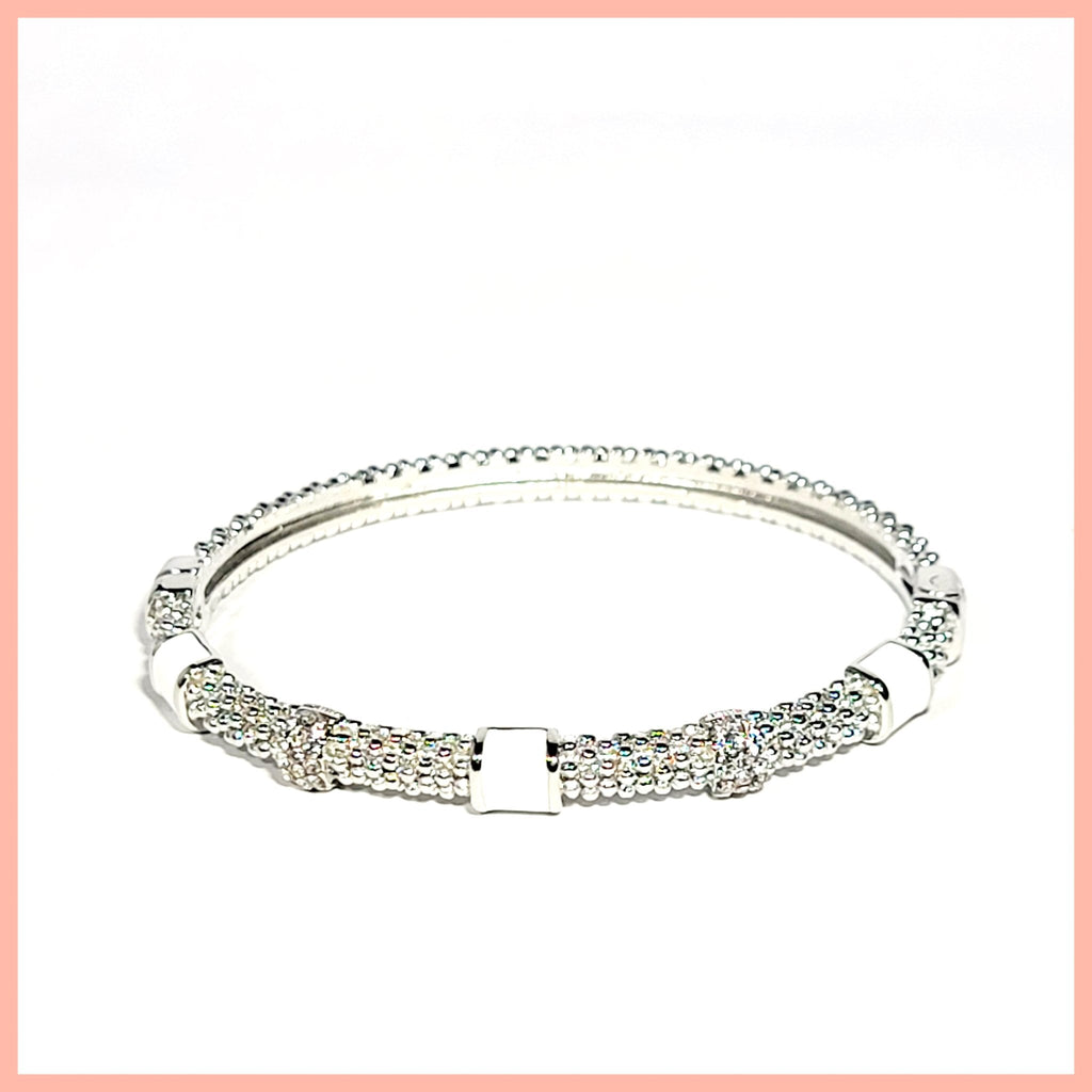 Caviar Enamel Station Bangle - Leila Jewels
