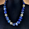 Rustic Lapis & Pewter Toggle Necklace - Leila Jewels