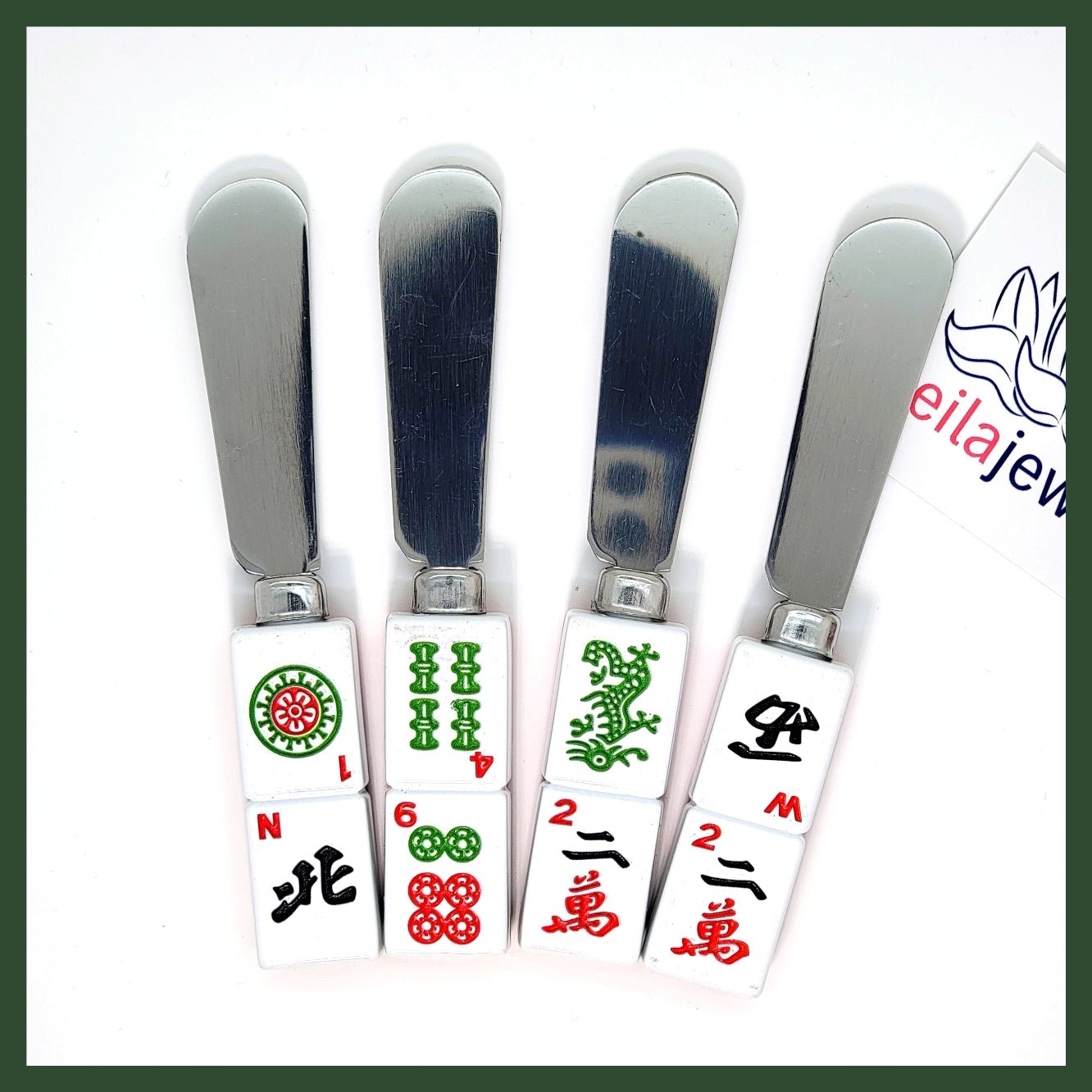 Mah Jongg Tile Cheese Spreaders (set of 4) - Leila Jewels