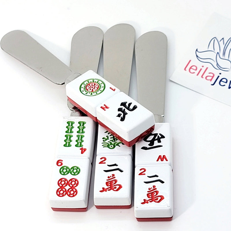 Mah Jongg Tile Cheese Spreaders, Pack of 4