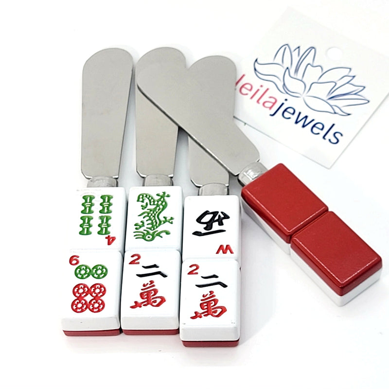 Mah Jongg Tile Cheese Spreaders, Pack of 4