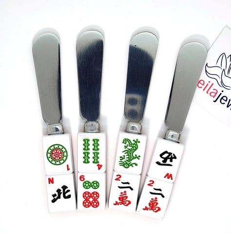 Mah Jongg Tile Cheese Spreaders, Pack of 4 - Leila Jewels