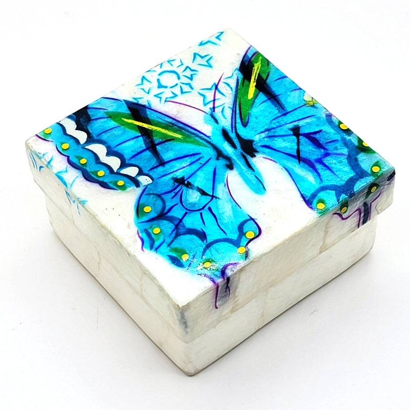 Butterfly Capiz Shell Painted Trinket Box - Leila Jewels