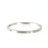 Slim Crystal - Studded Hinged "Love" Bangle - Leila Jewels