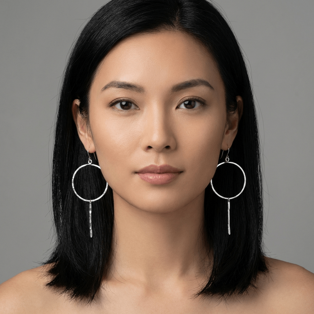 Hammered Circle Earrings - Leila Jewels