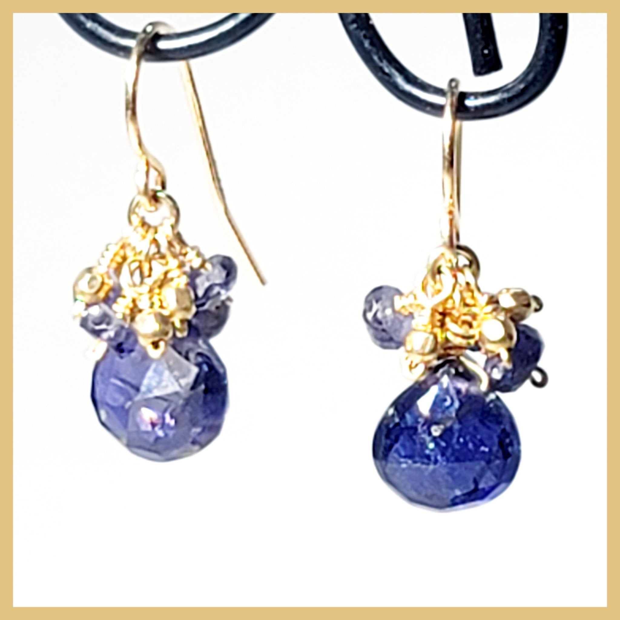 Iolite Briolette Earrings - Leila Jewels