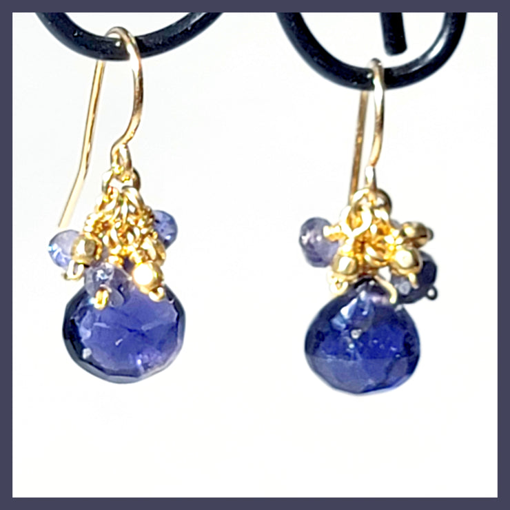 iolite briolette earrings leila jewels