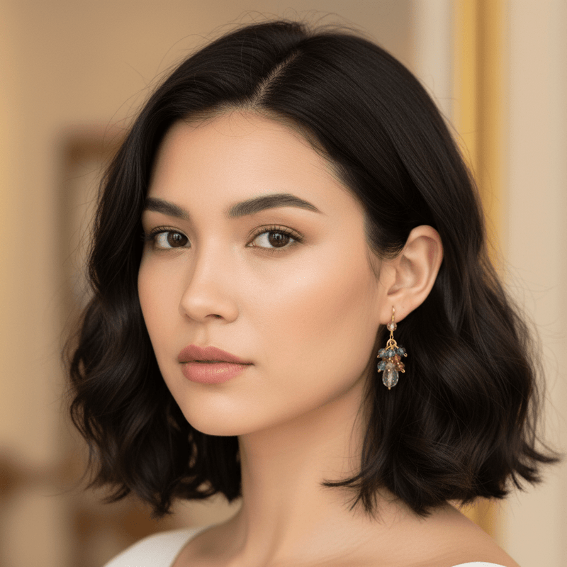 Multi - color Crystal Cluster Earrings - Pastel - Leila Jewels