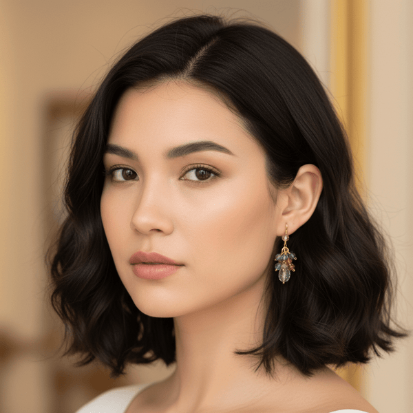 Multi - color Crystal Cluster Earrings - Pastel - Leila Jewels