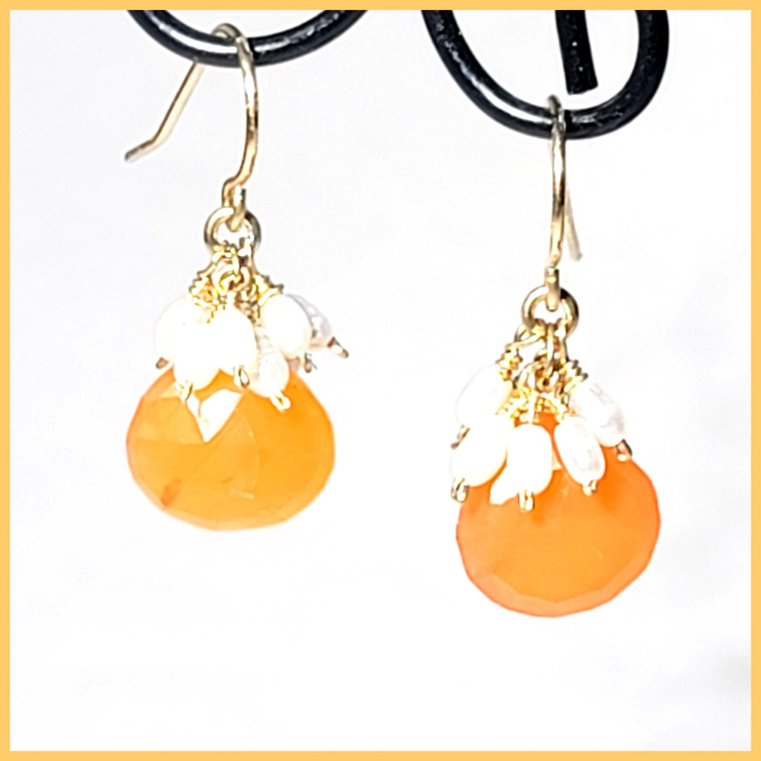 Carnelian Briolette Earrings - Leila Jewels