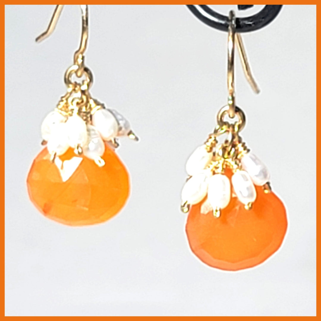 Carnelian Briolette Earrings - Leila Jewels