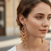 Handmade Beaded Chandelier Earrings - Tiered - Leila Jewels