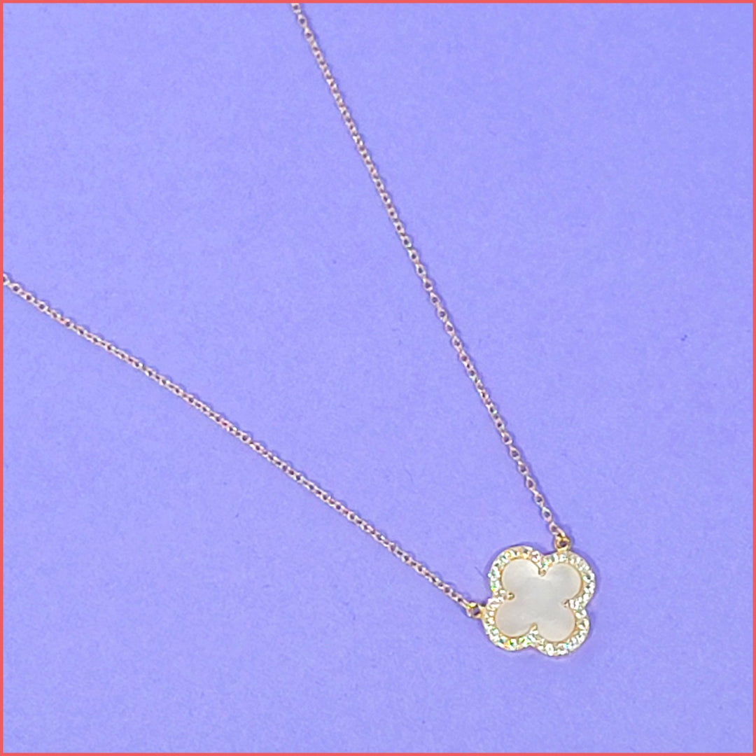 Classic Mother - of - Pearl Clover Necklace - Leila Jewels