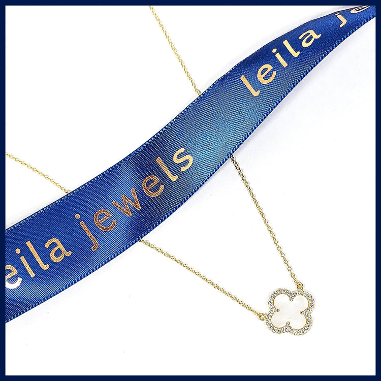 Classic Mother - of - Pearl Clover Necklace - Leila Jewels