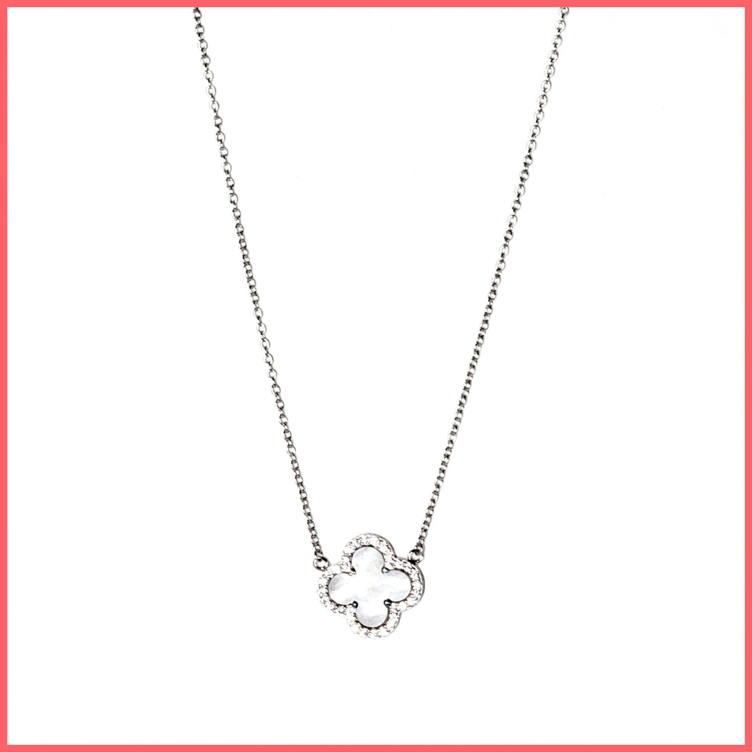 Classic Mother - of - Pearl Clover Necklace - Leila Jewels