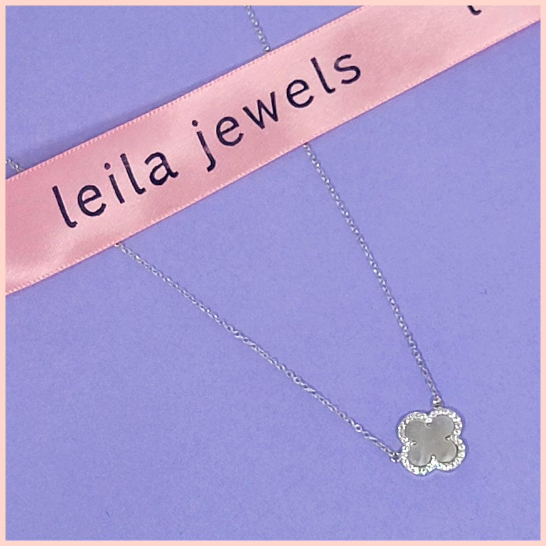 Classic Mother - of - Pearl Clover Necklace - Leila Jewels