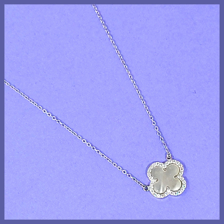 Classic Mother - of - Pearl Clover Necklace - Leila Jewels