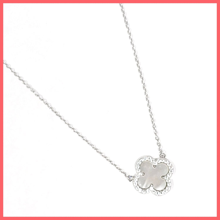 Classic Mother - of - Pearl Clover Necklace - Leila Jewels