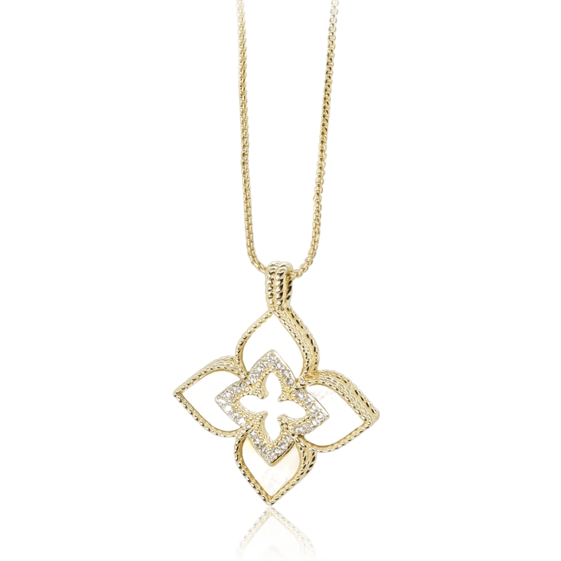 Mother of Pearl Venetian Clover Pendant Necklace - Leila Jewels