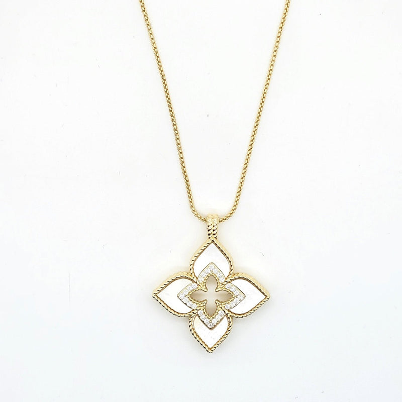Mother of Pearl Venetian Clover Pendant Necklace - Leila Jewels