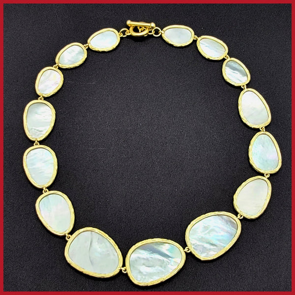 Graduated Mother - of - Pearl Petal Necklace - Leila Jewels