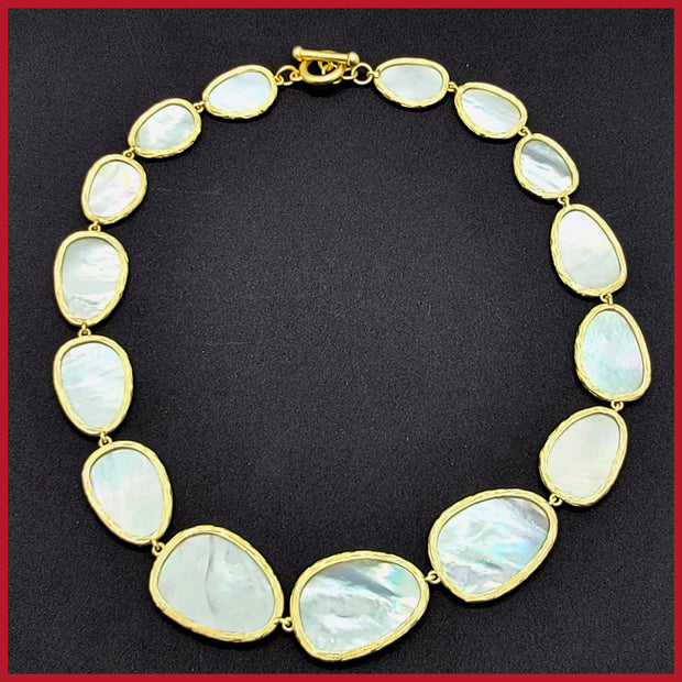 Graduated Mother-of-Pearl Petal Necklace