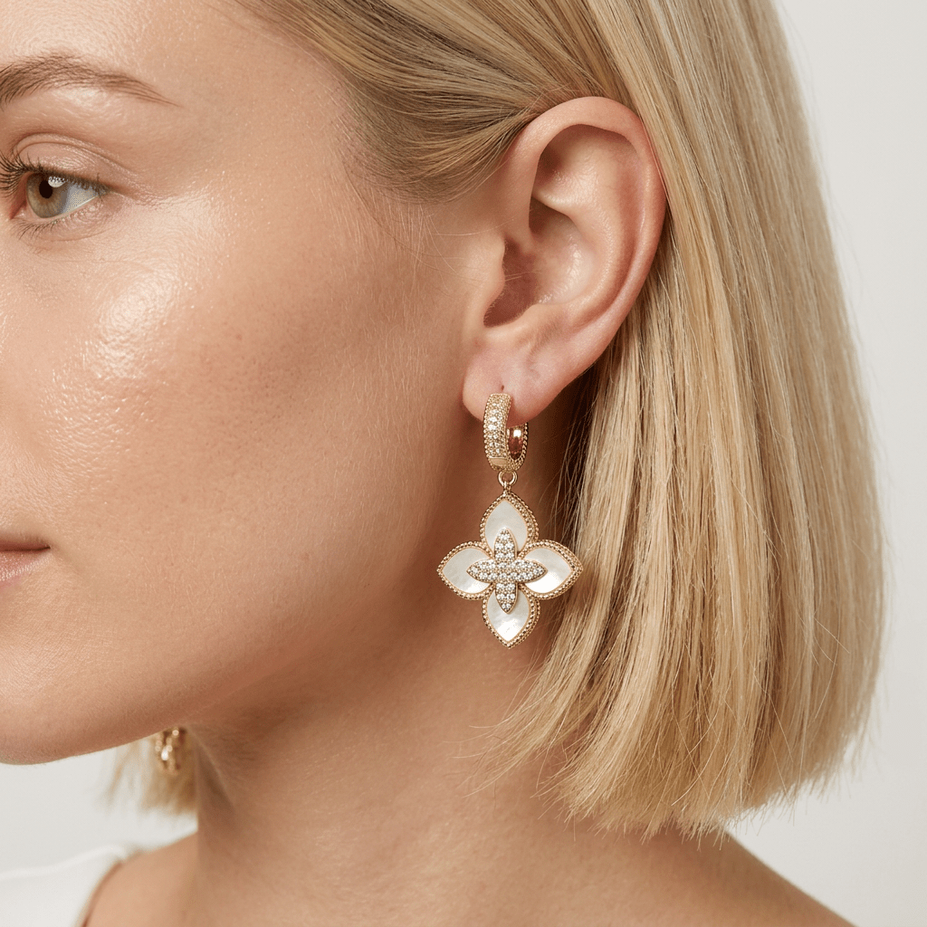 Venetian Flower Drop Earrings - Leila Jewels