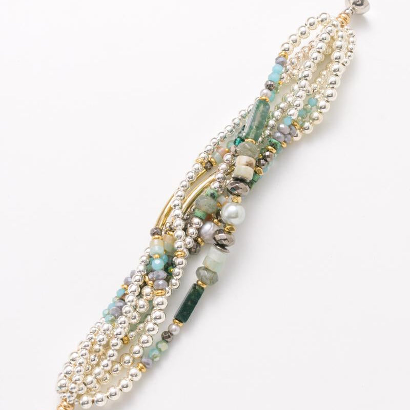 Silver & Gemstone Multistrand Bracelet