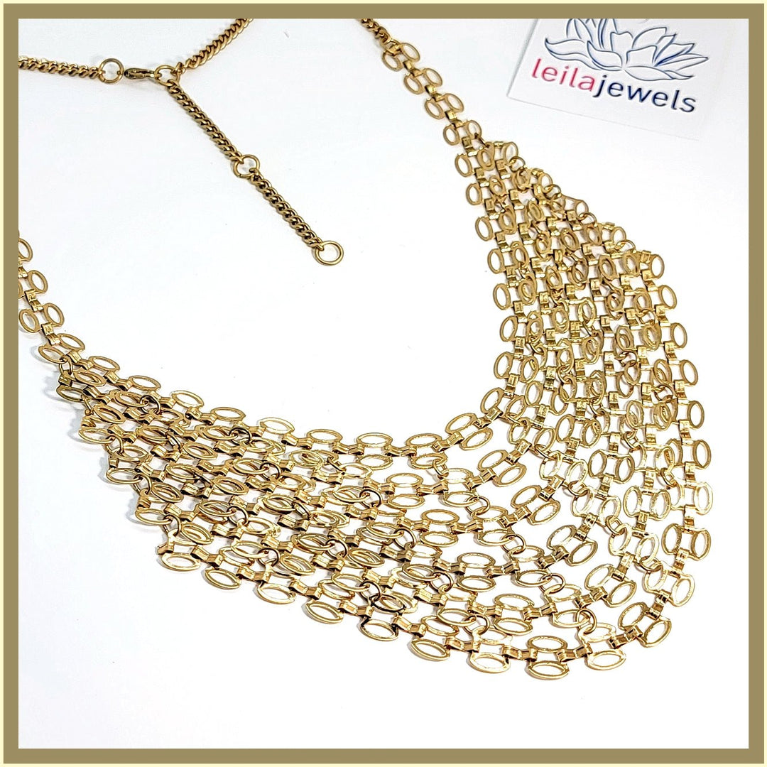 Loops Chain Mail Necklace - Leila Jewels