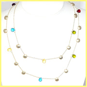 Long Colorful Crystals Necklace