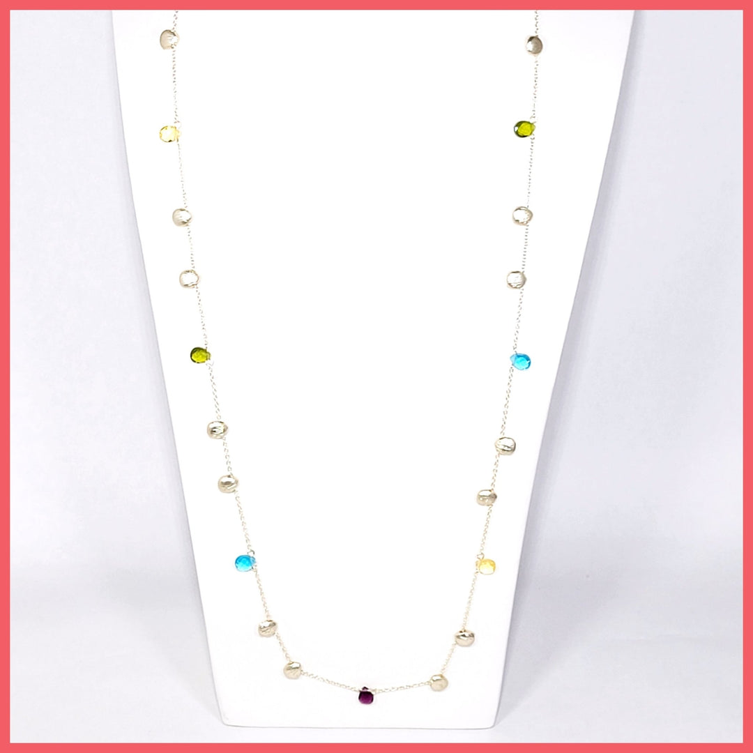 Long Colorful Crystals Necklace - Leila Jewels