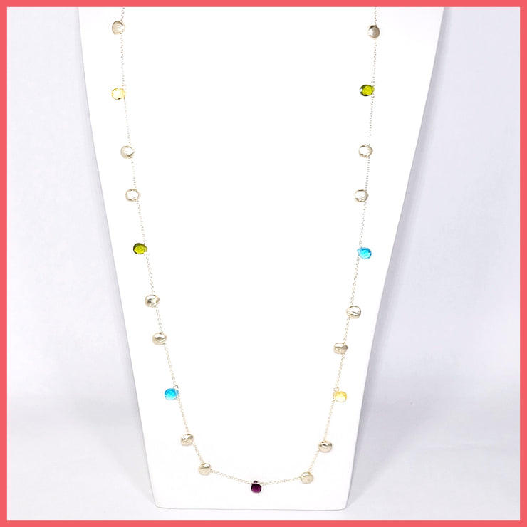 Long Colorful Crystals Necklace