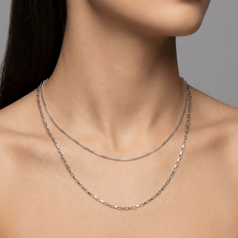 Double Chain Layering Necklace - Leila Jewels