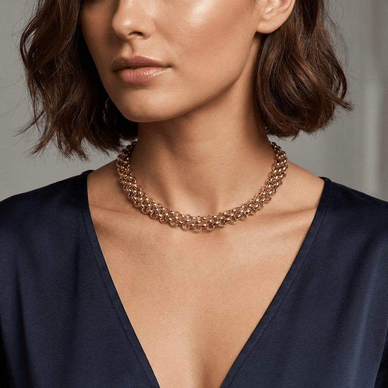 Double Layer Chain Collier Necklace - Leila Jewels