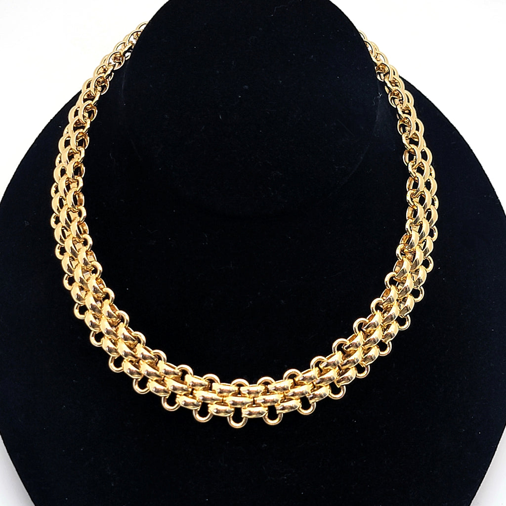 Double Layer Chain Collier Necklace - Leila Jewels