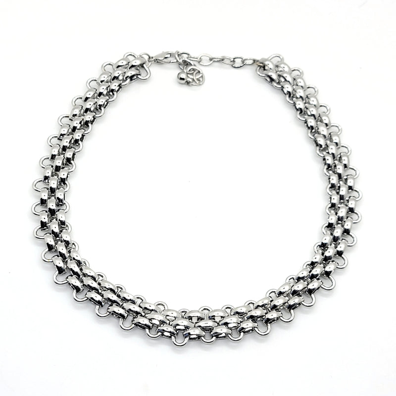 Double Layer Chain Collier Necklace - Leila Jewels