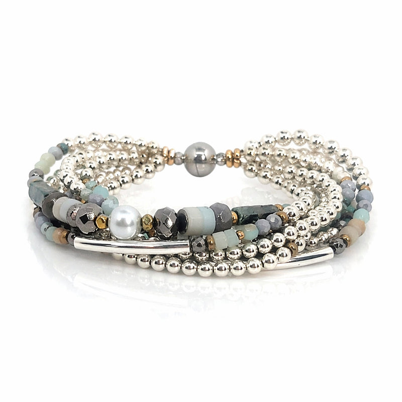 Silver & Gemstone Multistrand Bracelet