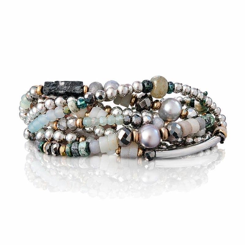 Silver & Gemstone Multistrand Bracelet