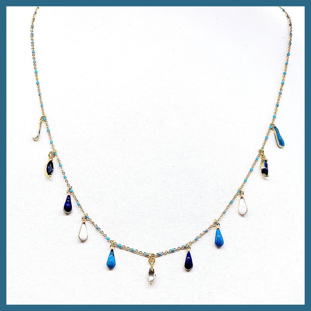 Gemstone Teardrop Necklace - Leila Jewels